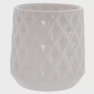 White Geometric Pot