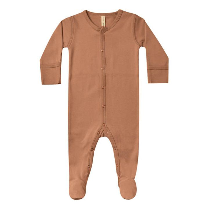 Quincy Mae Organic Cotton Footed Jumpsuit Terracotta 3-6 months