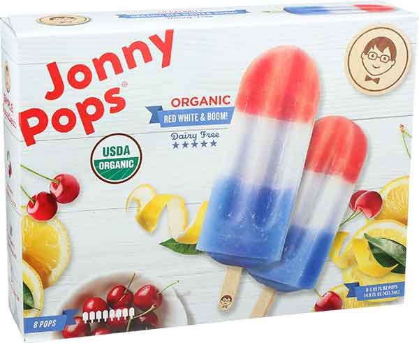 Jonny Pops Red White & Boom Organic Pops 8 ct