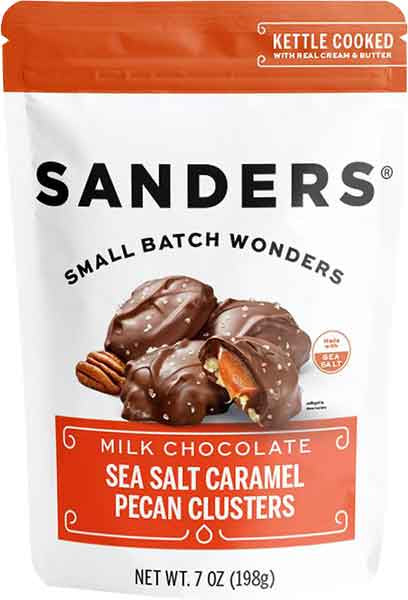 Sanders Milk Chocolate Sea Salt Caramel Pecan Clusters 7 oz