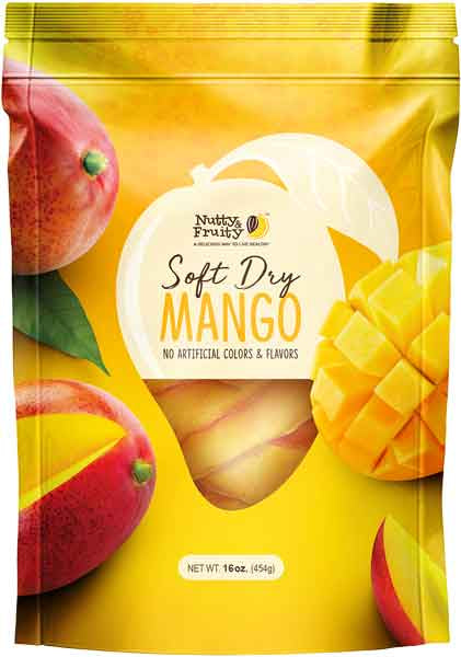 Nutty & Fruity Soft Dried Mango 16 oz