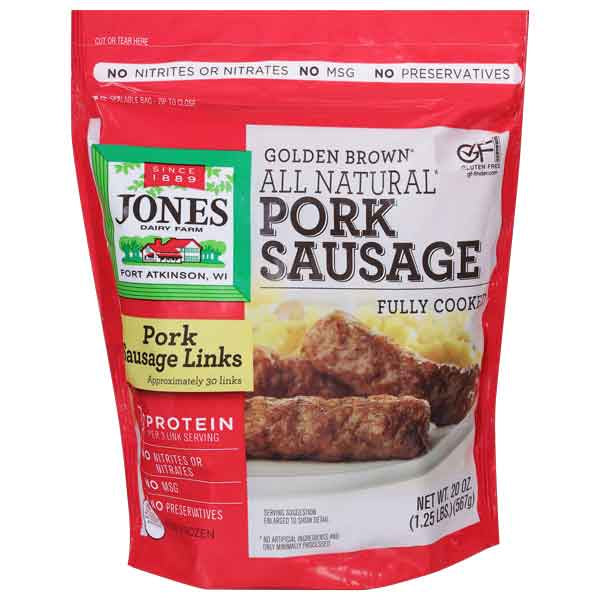 Jones Dairy Farm All Natural Pork Sausage Fully Cooked Links 20 oz