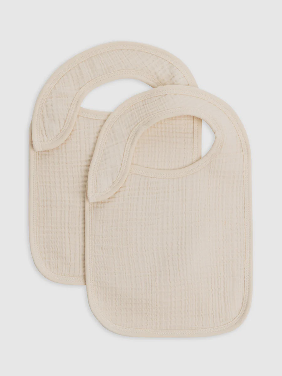 Colored Organics Muslin Bibs 2pk Natural