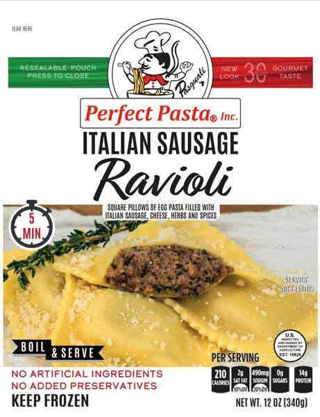 Perfect Pasta Italian Sausage Ravioli Family Size 24 oz