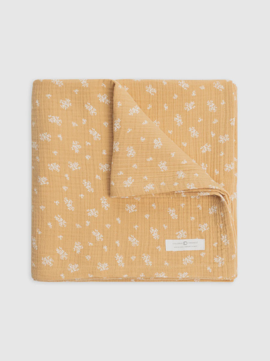 Colored Organics Muslin Swaddle Blanket Honeysuckle