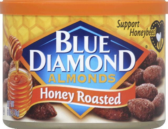 Blue Diamond Honey Roasted Almonds Can 6 oz