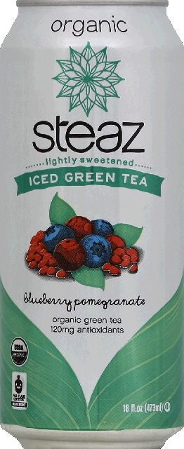 Steaz Blueberry Pomegranate Lightly Sweetened Green Tea 16 oz