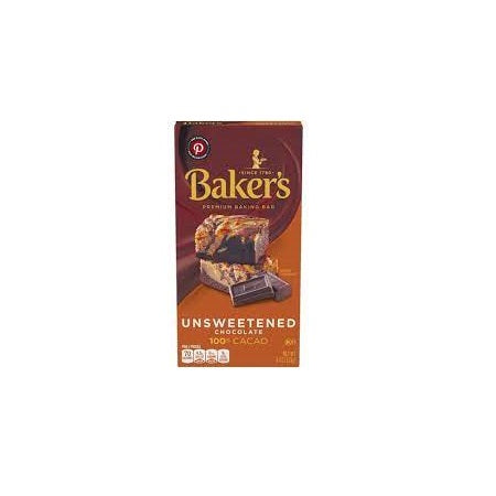 Bakers Premium Unsweetened Chocolate Baking Chocolate Bar 4oz