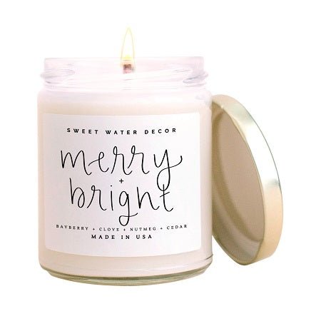 Merry and Bright Soy Candle -Clear Jar - 9 oz