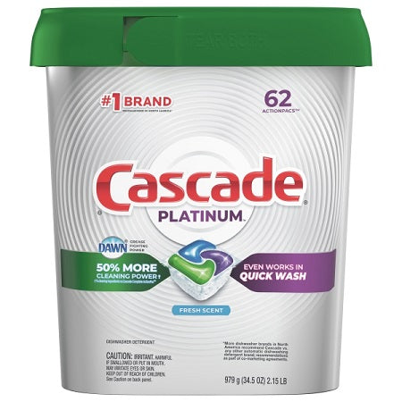 Cascade Platinum Actionpacs Fresh Scent Dishwasher Detergent 62 ct