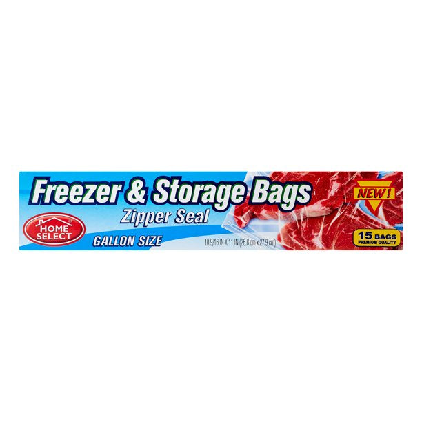 Home Smart Gallon Freezer & Storage Bags 15 ct