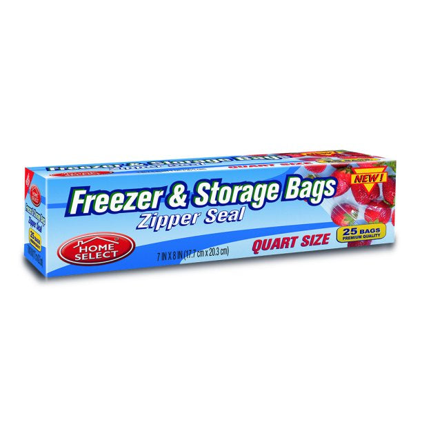 Home Smart Quart Freezer & Storage Bags 25 ct