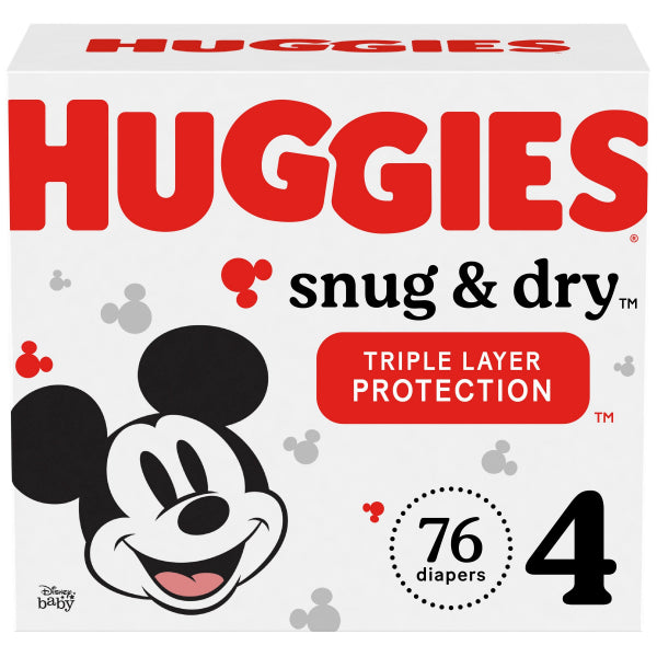 Huggies Snug & Dry Diapers Size 4, 76 ct