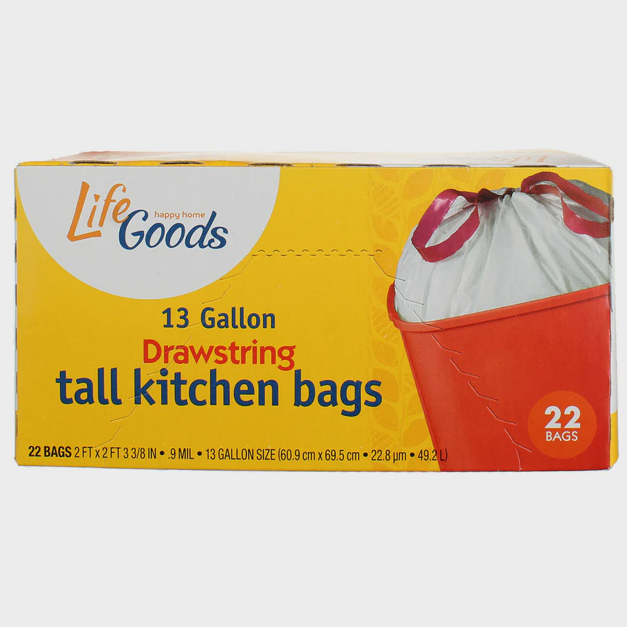 LG Drawstring Tall Kitchen Bags 13 gal 22 ct