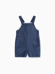 La Coqueta Blue Velvet Buganvilla Baby Overalls 18M