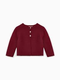 La Coqueta Burgundy Denia Merino Baby Cardigan 6m