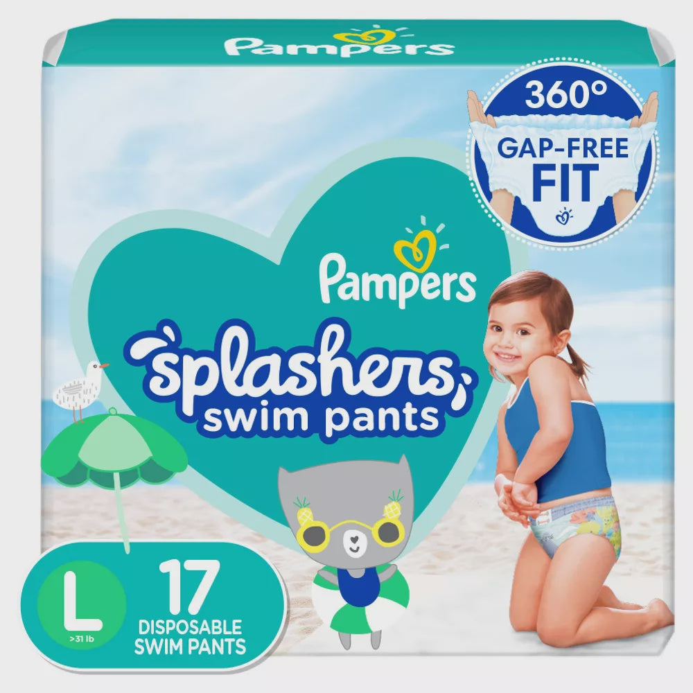 Pampers Splashers Size L Swim Pants 17 ct