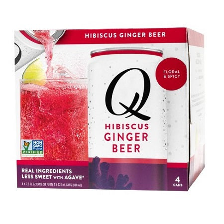 Q Mixers Hibiscus Ginger Beer  4 x 7.5oz