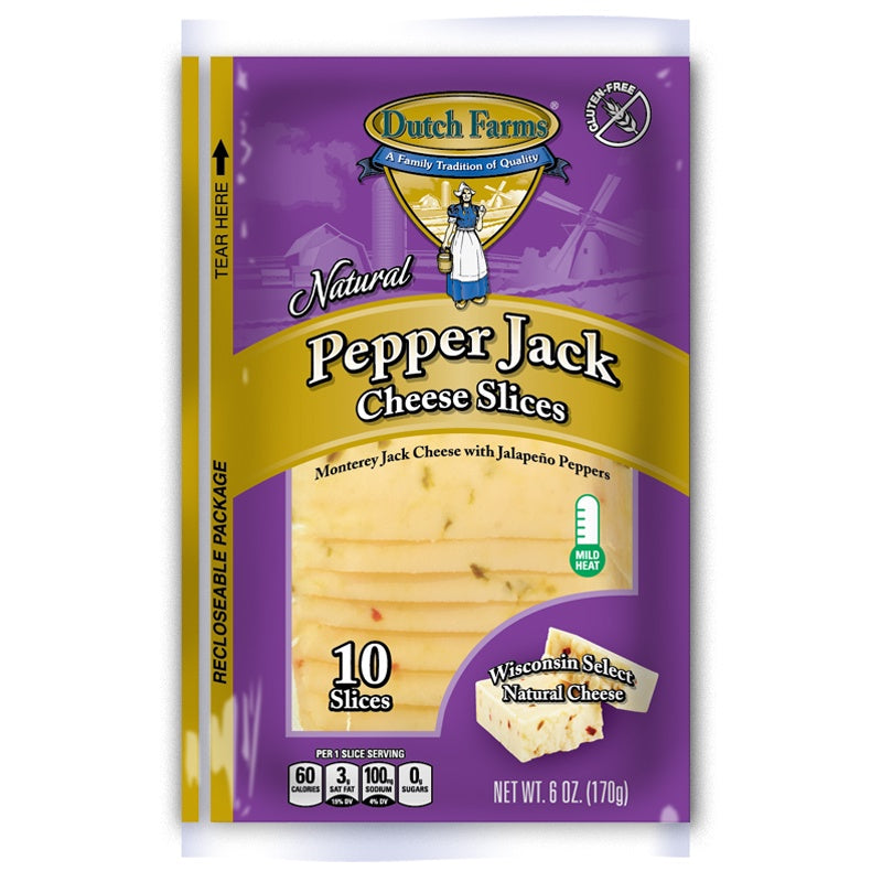 Dutch Farms Pepper Jack Cheese Slices 6 Oz