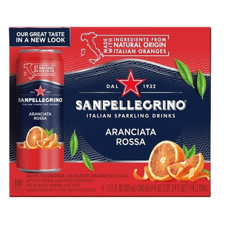 San Pellegrino Italian Sparkling Aranciata Rossa  Drink 11.15 oz 6 ct