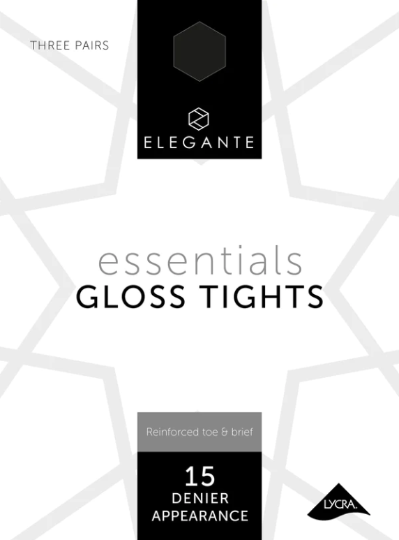 Elegante Essential Gloss Tights Black Size Extra Large