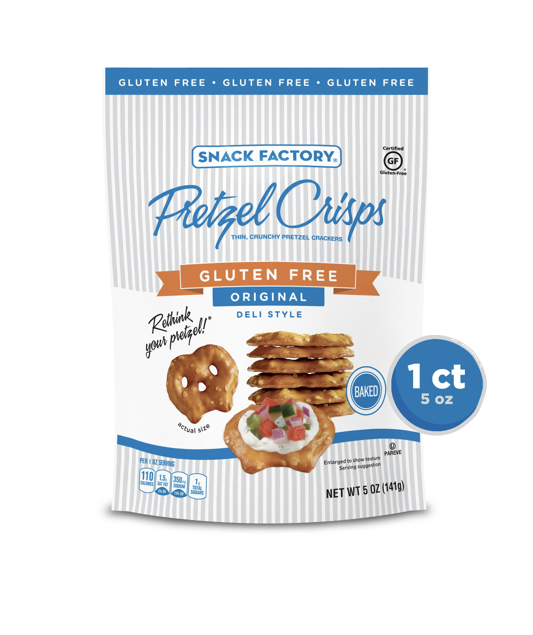 Snack Factory Gluten Free Pretzel Crips  5 oz