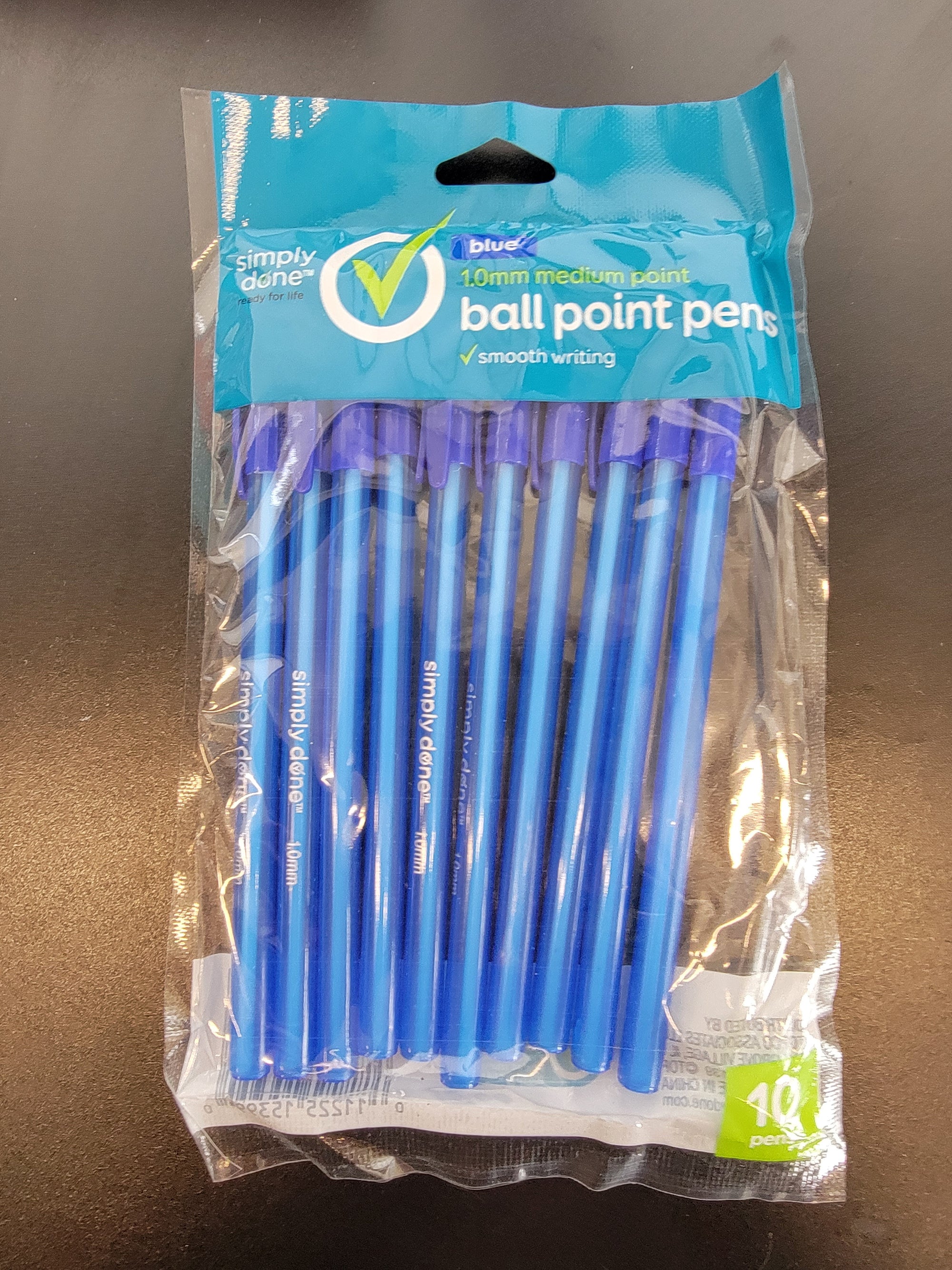 Simply Done Blue Ball Point Pens 10ct