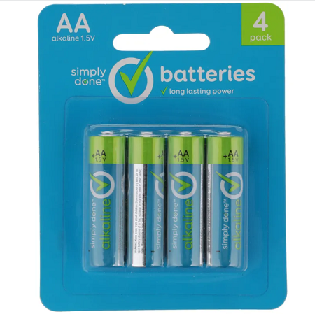 Simply Done AA Alkaline Batteries 4pk