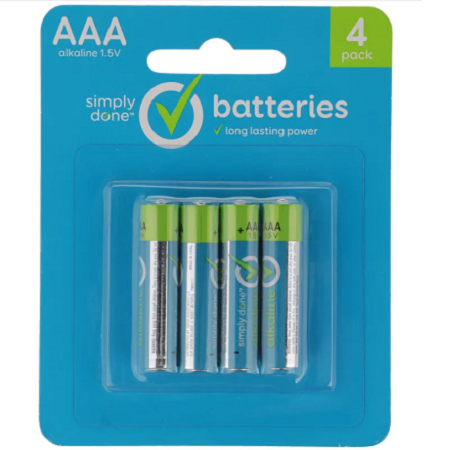 Simply Done AAA Alkaline Batteries 4pk