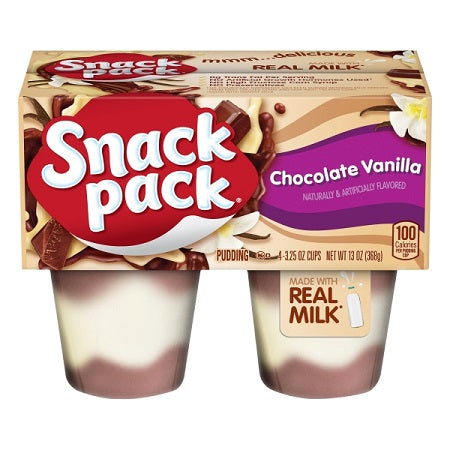 Snack Pack Chocolate Vanilla Pudding 4ct