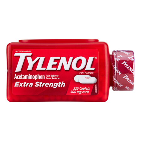 Tylenol Extra Strength 500 mg Caplets, 325 ct