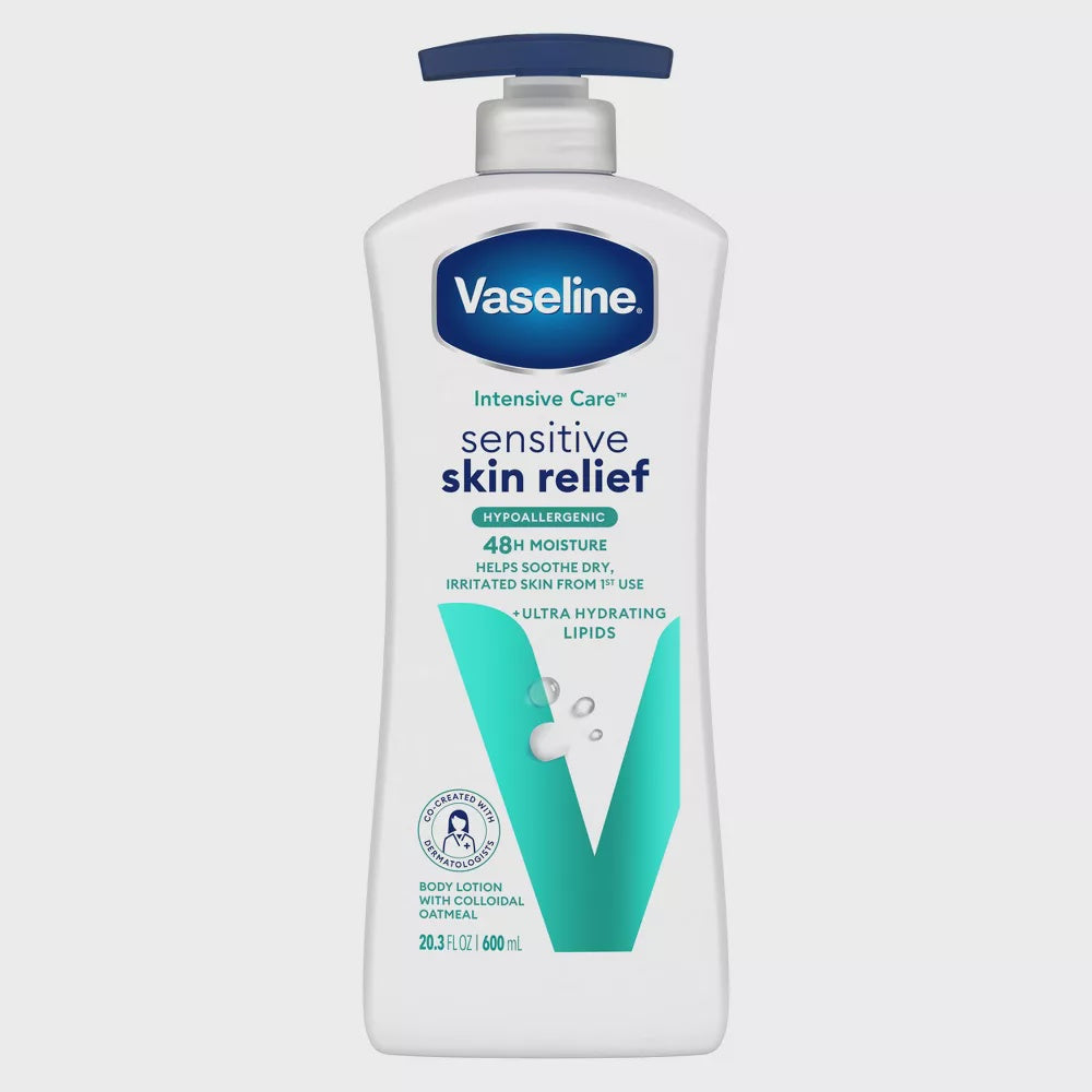 Vaseline Body Lotion Sensitive Skin Relief Hypoallergenic 20.3 oz