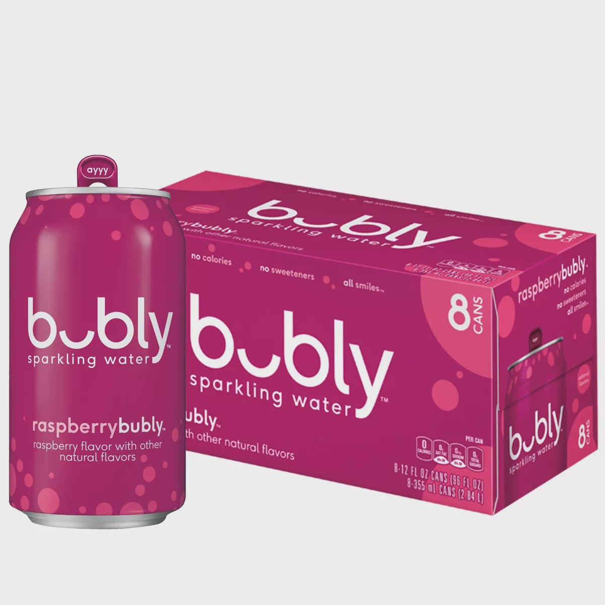 Bubly Raspberry Sparkling Water 8pk