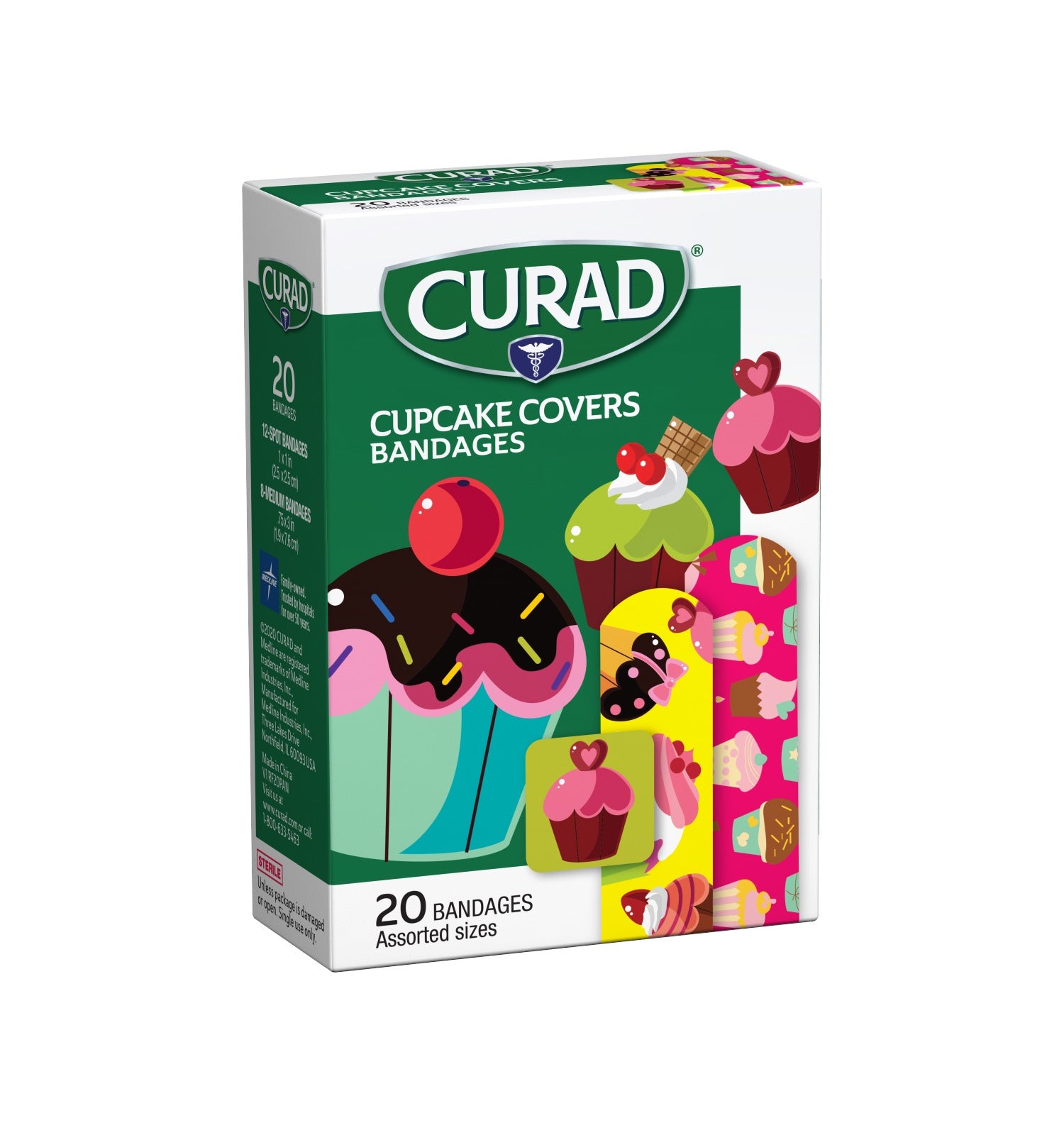 Curad Cupcake Covers Bandages 20 ct