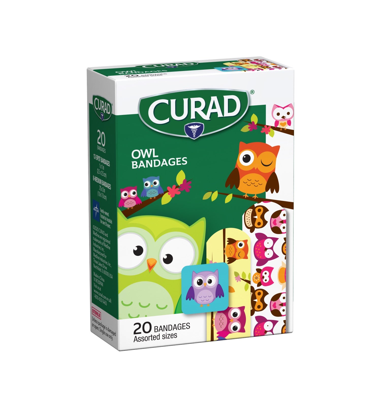 Curad Owl Bandages 20 ct