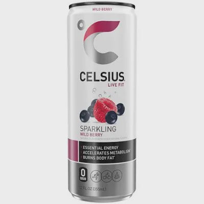 Celsius Sparkling Wild Berry Energy Drink 12 oz can