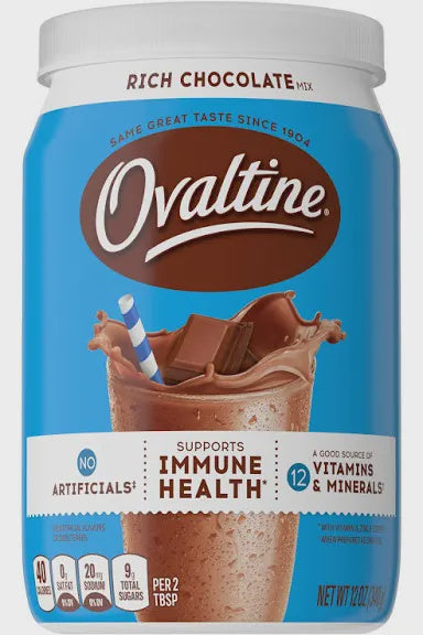 Ovaltine Rich Chocolate Malt Powder Mix 12oz