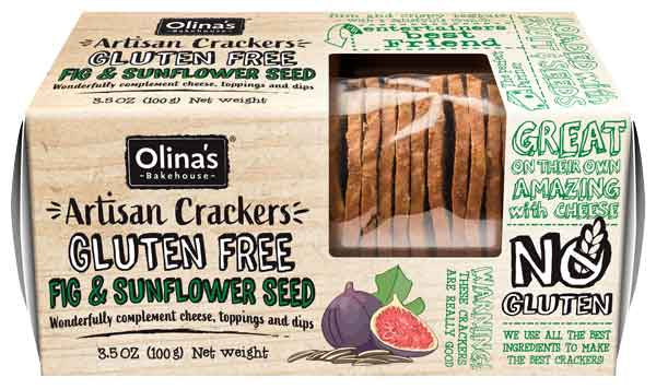 Olina's Bakehouse Artisan Crackers Fig & Sunflower Seed 3.5oz