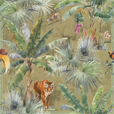 King of the Jungle Brass Napkins, 33x33, 20 Ct.