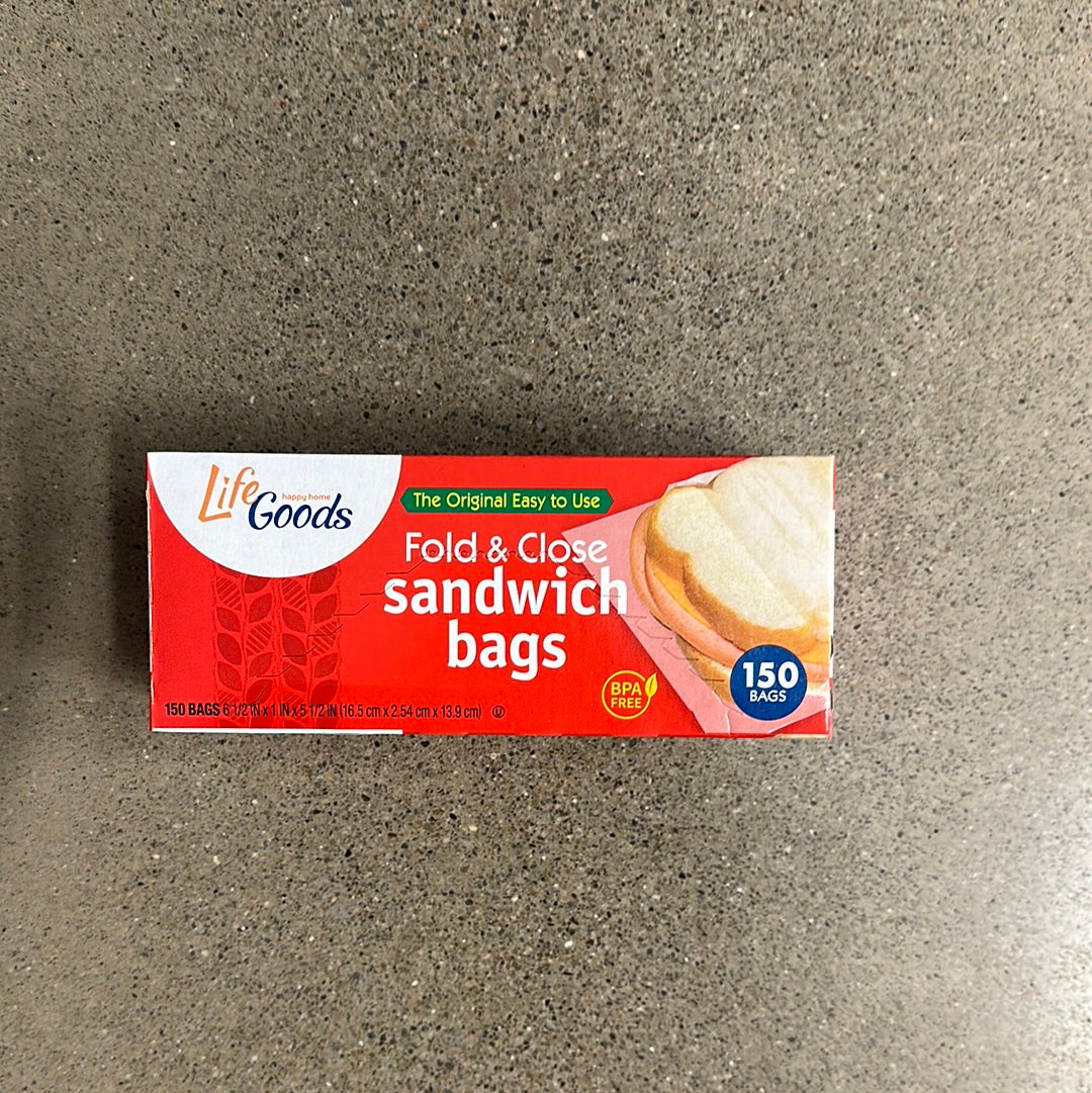 LG Sandwich Bag Fold & Close 150 ct