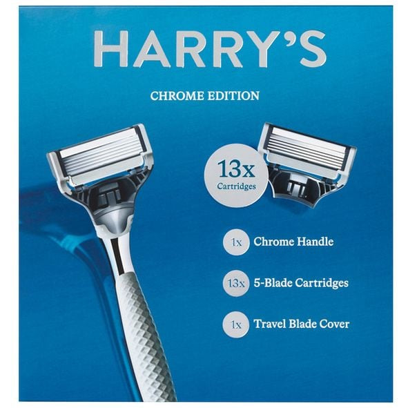 Harry's Chome Edition 5-Blade 13 cartridges, 1 chrome handle