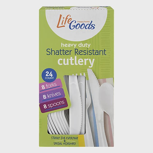 Life Goods Assorted Plastic Cutlery 24ct