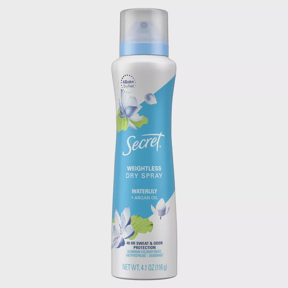 Secret Dry Spray Antiperspirant Deodorant Waterlily 4.1 oz