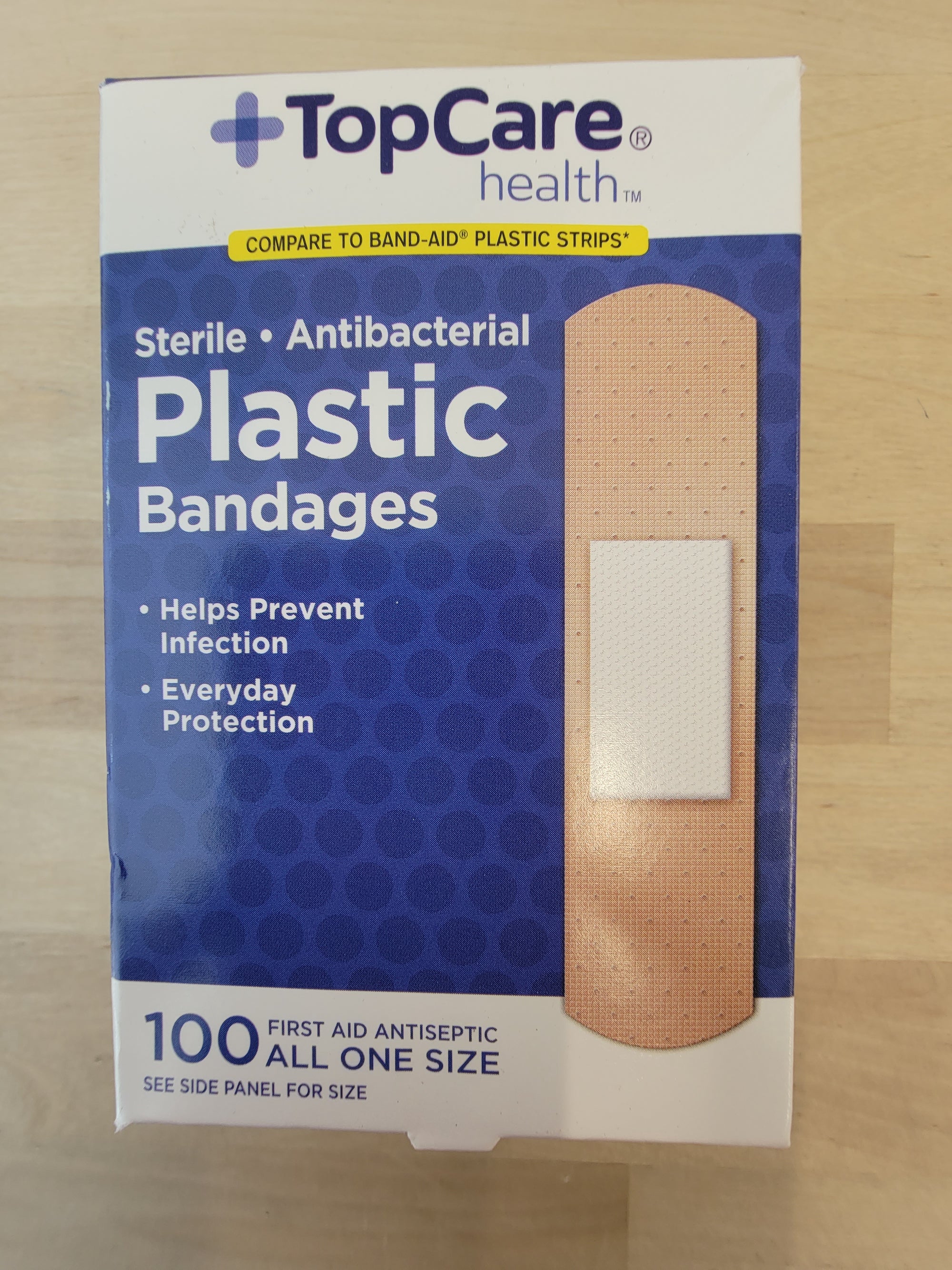 Topcare Antibacterial Plastic Bandages 100ct